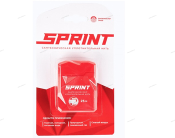 Уплотнительная нить Sprint 25 м бокс, блистер - Профессиональное сантехническое и инженерное оборудования для систем отопления, водоснабжения, холодоснабжения, газоснабжения. Умные технологии, Екатеринбург
