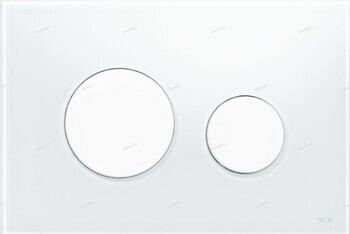 TECEloop, панель смыва с двумя клавишами стеклянная. Белое стекло, клавиша - белая. - Профессиональное сантехническое и инженерное оборудования для систем отопления, водоснабжения, холодоснабжения, газоснабжения. Умные технологии, Екатеринбург