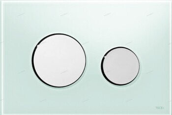 TECEloop, панель смыва с двумя клавишами стеклянная. Зеленое стекло, клавиша - хром глянцевый. - Профессиональное сантехническое и инженерное оборудования для систем отопления, водоснабжения, холодоснабжения, газоснабжения. Умные технологии, Екатеринбург