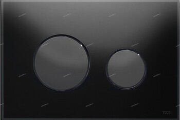TECEloop, панель смыва с двумя клавишами стеклянная. Черное стекло, клавиша - черная. - Профессиональное сантехническое и инженерное оборудования для систем отопления, водоснабжения, холодоснабжения, газоснабжения. Умные технологии, Екатеринбург
