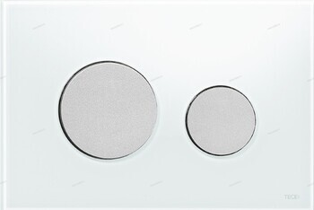 TECEloop, панель смыва с двумя клавишами стеклянная. Белое стекло, клавиша - хром матовый.. - Профессиональное сантехническое и инженерное оборудования для систем отопления, водоснабжения, холодоснабжения, газоснабжения. Умные технологии, Екатеринбург