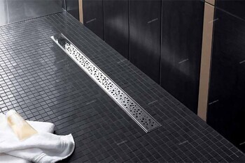 Решетка полированная "drops” для слива. К каналу 1500 мм. - Профессиональное сантехническое и инженерное оборудования для систем отопления, водоснабжения, холодоснабжения, газоснабжения. Умные технологии, Екатеринбург