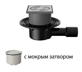 T 510.0 SHsP Трап горизонтальный регулируемый серии 510 с нержавеющей решеткой, с мокрым затвором, без фланца - Профессиональное сантехническое и инженерное оборудования для систем отопления, водоснабжения, холодоснабжения, газоснабжения. Умные технологии, Екатеринбург