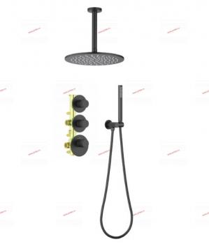 Душевая система встроенная с термостатом Saona SX-2399/03SM Черный - Профессиональное сантехническое и инженерное оборудования для систем отопления, водоснабжения, холодоснабжения, газоснабжения. Умные технологии, Екатеринбург