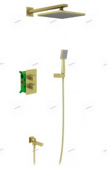 Душевая система встроенная с термостатом Petruma SX-5049/17SM Золото матовое - Профессиональное сантехническое и инженерное оборудования для систем отопления, водоснабжения, холодоснабжения, газоснабжения. Умные технологии, Екатеринбург