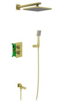 Душевая система встроенная с термостатом Petruma SX-5049/17SM Золото матовое - Профессиональное сантехническое и инженерное оборудования для систем отопления, водоснабжения, холодоснабжения, газоснабжения. Умные технологии, Екатеринбург