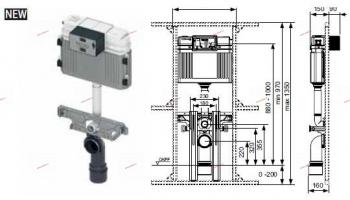 Смывной бачок Uni, с кронштейнами для подвесного унитаза Для установки в стальной профиль TECEprofil. - Профессиональное сантехническое и инженерное оборудования для систем отопления, водоснабжения, холодоснабжения, газоснабжения. Умные технологии, Екатеринбург