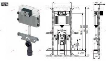 Смывной бачок Uni, с кронштейнами для подвесного унитаза Для установки в стальной профиль TECEprofil. - Профессиональное сантехническое и инженерное оборудования для систем отопления, водоснабжения, холодоснабжения, газоснабжения. Умные технологии, Екатеринбург