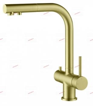 Смеситель для кухни с подключением фильтра и выдвижной лейкой Saona 2356/17FL Золото матовое - Профессиональное сантехническое и инженерное оборудования для систем отопления, водоснабжения, холодоснабжения, газоснабжения. Умные технологии, Екатеринбург
