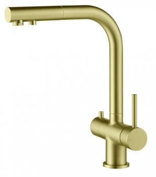 Смеситель для кухни с подключением фильтра и выдвижной лейкой Saona 2356/17FL Золото матовое - Профессиональное сантехническое и инженерное оборудования для систем отопления, водоснабжения, холодоснабжения, газоснабжения. Умные технологии, Екатеринбург