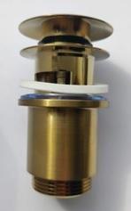 Донный клапан (выпуск) для раковины (умывальника) 1-1/4", 80 мм. с переливом, ЗОЛОТОЙ - Профессиональное сантехническое и инженерное оборудования для систем отопления, водоснабжения, холодоснабжения, газоснабжения. Умные технологии, Екатеринбург