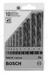 Набор из 10 свёрл по металлу - BOSCH HSS-R, DIN 338 - Профессиональное сантехническое и инженерное оборудования для систем отопления, водоснабжения, холодоснабжения, газоснабжения. Умные технологии, Екатеринбург