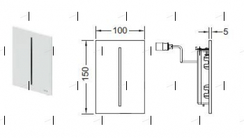 Электронная панель смыва писсуара TECEfilo, пластик ХРОМ ГЛЯНЕЦ, питание от сети 230 В - Профессиональное сантехническое и инженерное оборудования для систем отопления, водоснабжения, холодоснабжения, газоснабжения. Умные технологии, Екатеринбург