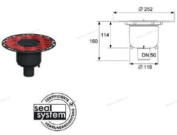 Сифон дренажный вертикальный DN50 с универсальным фланцем Seal System - Профессиональное сантехническое и инженерное оборудования для систем отопления, водоснабжения, холодоснабжения, газоснабжения. Умные технологии, Екатеринбург