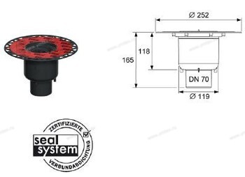 Сифон дренажный вертикальный DN70 с универсальным фланцем Seal System - Профессиональное сантехническое и инженерное оборудования для систем отопления, водоснабжения, холодоснабжения, газоснабжения. Умные технологии, Екатеринбург