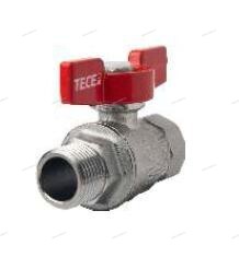 Кран шаровой полнопроходной. Резьба внутренняя/наружная, хромированный, ручка - бабочка красная. Размер 1 1/4" - Профессиональное сантехническое и инженерное оборудования для систем отопления, водоснабжения, холодоснабжения, газоснабжения. Умные технологии, Екатеринбург